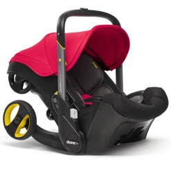 Doona Babyschale Flame Red / Rot Mit Voll Integriertem Fahrgestell, 2 In 1